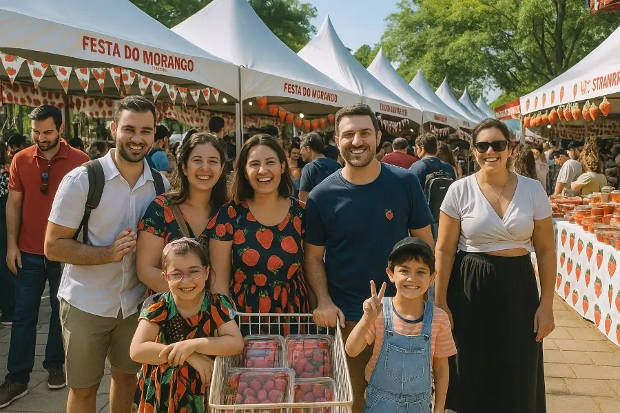 Representação de uma Festa do Morango no Circuito das Frutas.