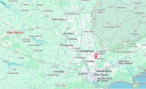 Onde fica Atibaia no mapa do Estado de São Paulo