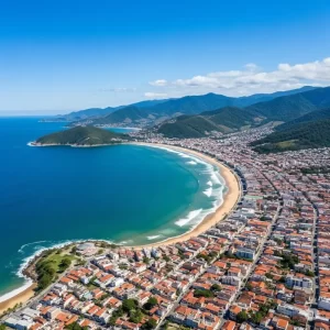 Vista de cima da cidade de São Sebastião.