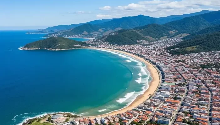 Vista de cima da cidade de São Sebastião.