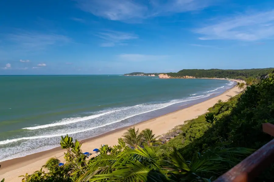 Praia de Arraial d'Ajuda. Distrito de Porto Seguro, na Costa do Descobrimento.