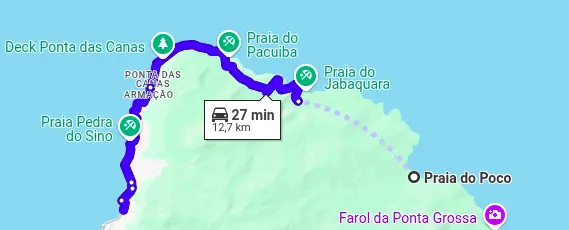 Mapa das praias do norte de Ilhabela, representando o que fazer em Ilhabela.